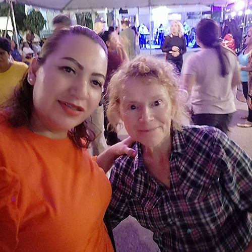Benda Seymour with Irma at church festival