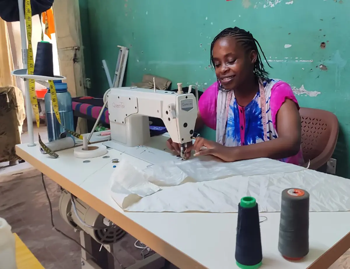 Eunice sewing