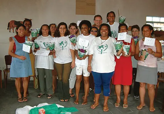 Angel and Chad with health promoters from Pastoral da Pastoral da Criança